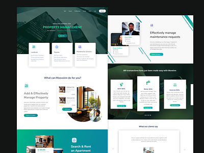 Property Management agency company design experience landing page landlord management minimal modern property tenant typography ui website