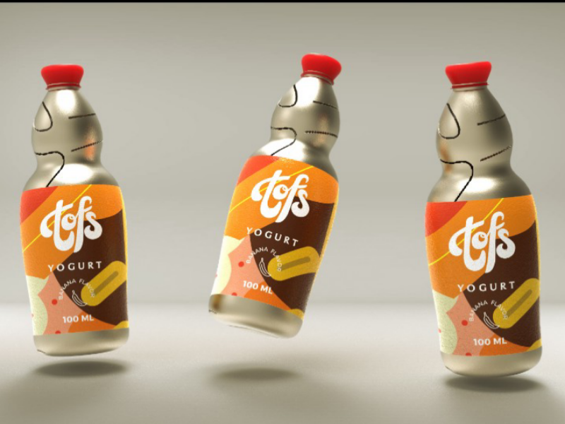 Tofs drink typography type logo hand lettering illustration keyshot design clean branding art 3d identity