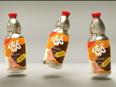 Tofs drink 3d art branding clean design hand lettering identity illustration keyshot logo type typography