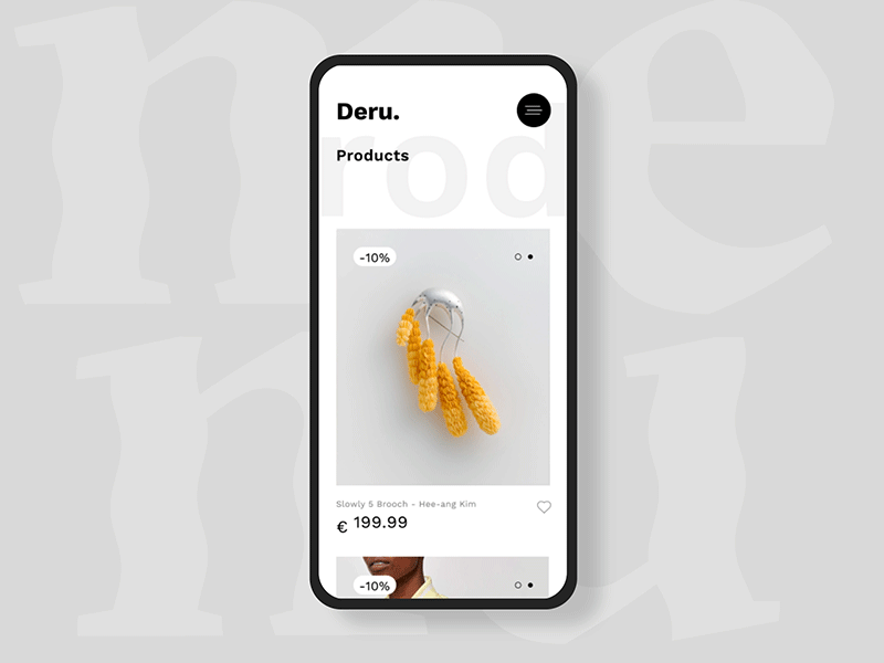 Menu / Deru / animation after effects ecomerce hamburger menu identity interaction parallax store ui ux web