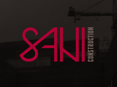 Sani Construction construction logo structural typography