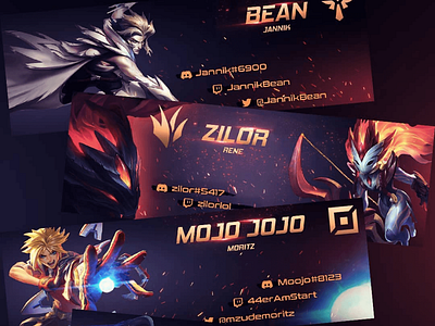 League of Legends Twitch banners branding design headers illustration league of legends posters twitch banners ui