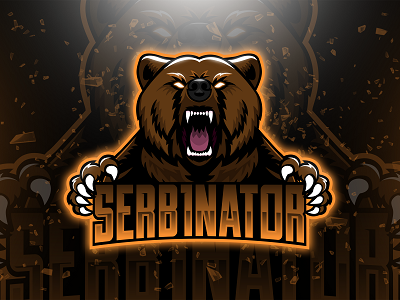 Bear Mascot Logo bear esports logo gaming logo gaming mascot logo grizzly grizzly bear growling bear logo mascot logo snarling bear