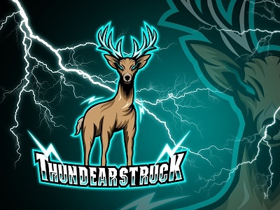 Deer Mascot Logo animal deer deer logo deer mascot electric electric deer esports logo gaming logo gaming mascot logo mascot logo thunder dear