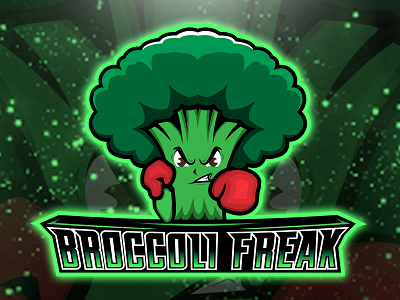 Broccoli Mascot Logo broccoli fighter broccoli freak broccoli logo broccoli mascot broccoli mascot logo esports logo gaming logo gaming mascot logo mascot logo