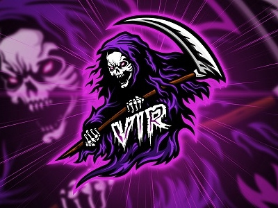 Reaper Mascot Logo esports logo gaming logo gaming mascot logo halloween logo haunting logo horror logo mascot logo reaper logo reaper mascot reaper mascot logo scary logo soul reaper soul reaper logo