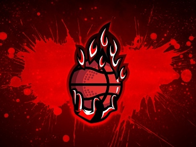 Fiery Basketball Mascot Logo