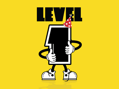 Level 1 1 birthday level number sneakers vector