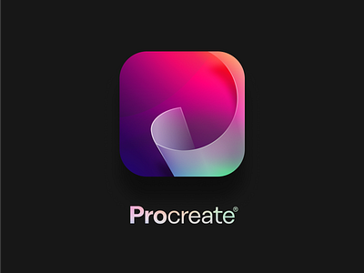 Procreate Icon Redesign app colorful figma figmaonly getcreativewithprocreate glass gradient icon p paper paperroll procreate procreate app redesign swoosh