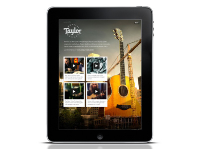 Taylor Guitars Sponsor Section ipad