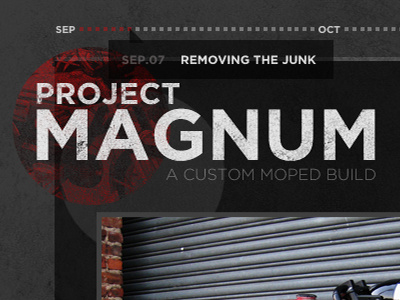 Project Magnum - Header/Logo/Tooltip black circle grey logo moped red