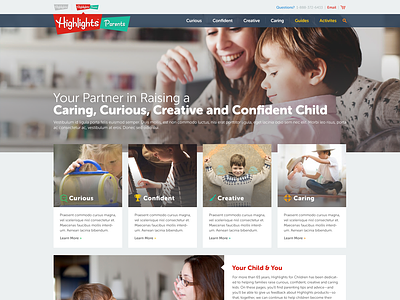 Highlights Parents ui user interface web design