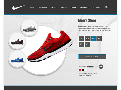 NIKE UI DESIGN creative nike ui webdesign website