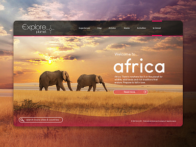 Webpage Design africa explore landingpage planet webpage website wildlife