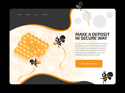 Landing page | Concept | Banking Site banking bee deposit finance hornet landing money page