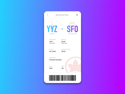 Daily UI | 024 | Boarding Pass 024 boarding pass dailyui dailyuichallenge design ui ux visual design