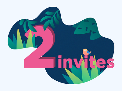 I've two invites for two awesome fellows! dribbble illustration invites jungle