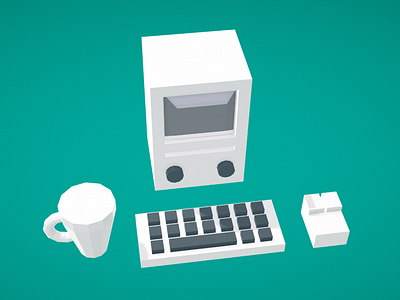 Low Poly Retro Computer