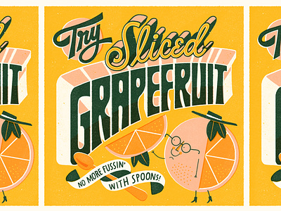 Try Sliced Grapefruit grapefruit lettering vintage