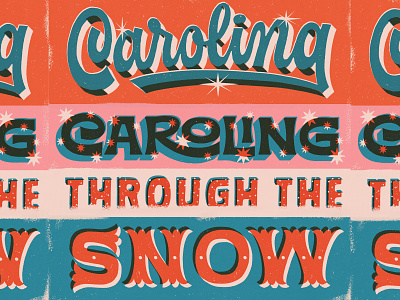 Caroling christmas hand lettered lettering vintage