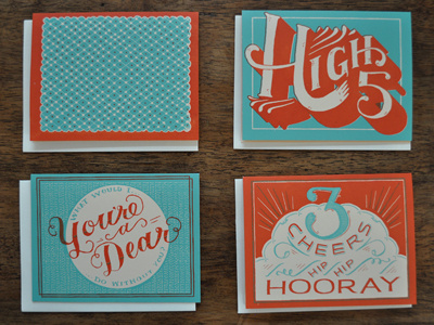 New set of cards hand lettered lettering nostalgic paper goods typography vintage