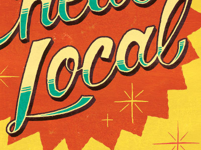 Local hand lettered lettering nostalgic retro vintage