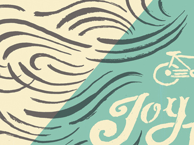 Joy bike hand lettering lettering