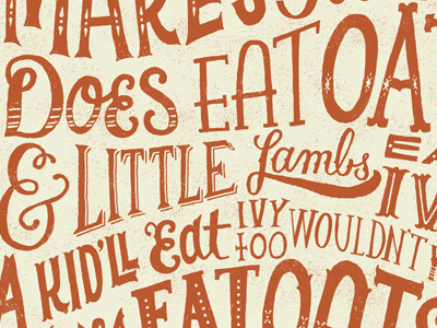 Does eat little lambs hand lettered lettering poster typography