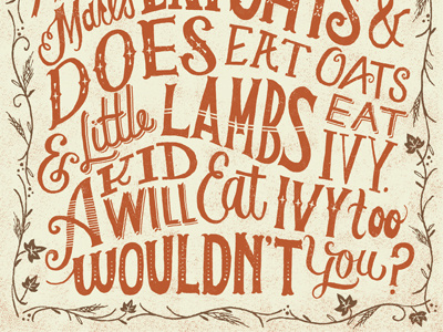 Little Lambs Eat Ivy hand lettered lettering nostalgic typography