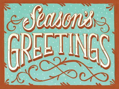 Season's Greetings card holiday lettering typography