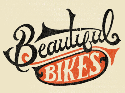 Beautiful Bikes hand lettering logo typography