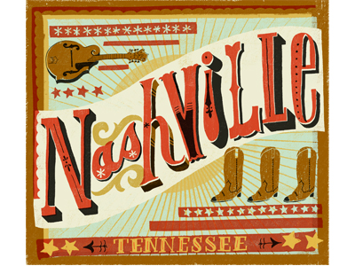Nashville hand lettering lettering letterpress typography
