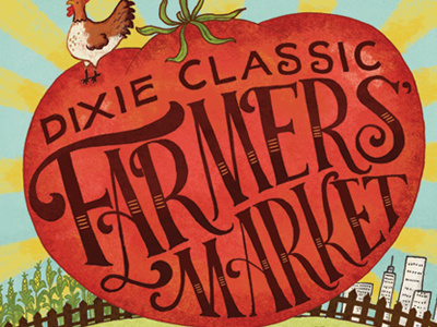 Farmers' market typography letters lettering farm tomato farmers market