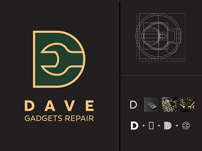 DGR branding brand brand design brand identity d dave gadgets gadgets repair logo logo design mark modern logo phone repair repair