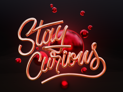 Stay safe and stay curious 3d blender cg cycles eeman lettering motivationtype polygonrunway polygonrunwaytutorial render tutorial typedesign