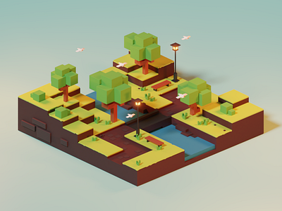 Isometric Minecraft vibe 3060 3d 3disometric b3d blender blendercommunity colorisfun dailyart design digitalmarketing diorama graphic design isometric nftartist thankyoublender