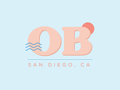Ocean Beach Logo graphic design graphic design logo logo logo design logotype personal branding personal project places typography