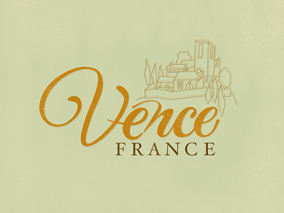 "Places I've Been" : Vence, France branding calligraphy design digital illustration graphic design hand lettering illustration art layout logo logomark personal project pro create typography vector