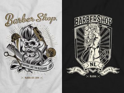 Barber Shop barber grooming hairdresser illustration psychobilly rijeka rockabilly shop skull