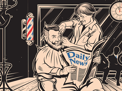 Barber Shop2 barber grooming hairdresser illustration psychobilly rijeka rockabilly shop skull