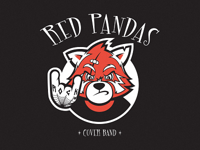 Red Pandas cover band logo mascot red pandas rock