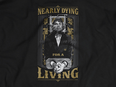 Nearly Dying For A Living christian design escapologist illusionist illustration magic shirt tee wedoy