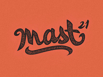 mast21 black handwriten lettering orange typography