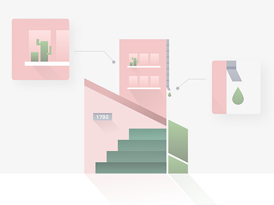 bernal heights apartment building city design figma flat geometric house illustration vector