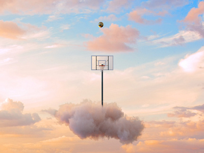 Sky Ball 3d 3d art abstarct basket basketball cinema4d cinema4dart cinemagraph clean concept futuristic graphicdesign haven octane octanerender sky