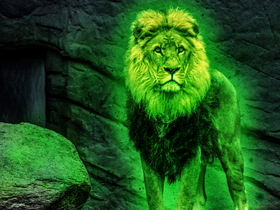 Green Lion lion green bright