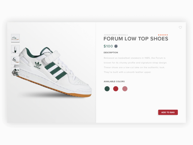 Adidas Product Page Redesign after affects animation design flat photoshop shoes ui ux web