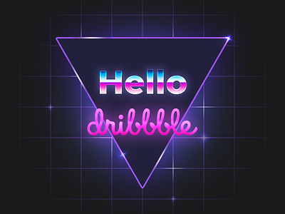 Hello Dribbble 80 s debut retrowave vhs