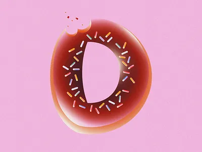 D is for Donut • 36 Days of Type 2d 36 days of type 36daysoftype 36daysoftype08 alphabet chocolate design dessert donut doughnut flat food gradient illustration letter lettering minimal sprinkles typogaphy vector