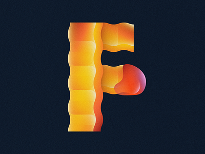 F is for Fries • 36 Days of Type 2d 36 days of type 36daysoftype 36daysoftype08 crinkle cut fries fast food flat food french fries french fry fries fry gradient grain illustration ketchup letter f minimal typography vector